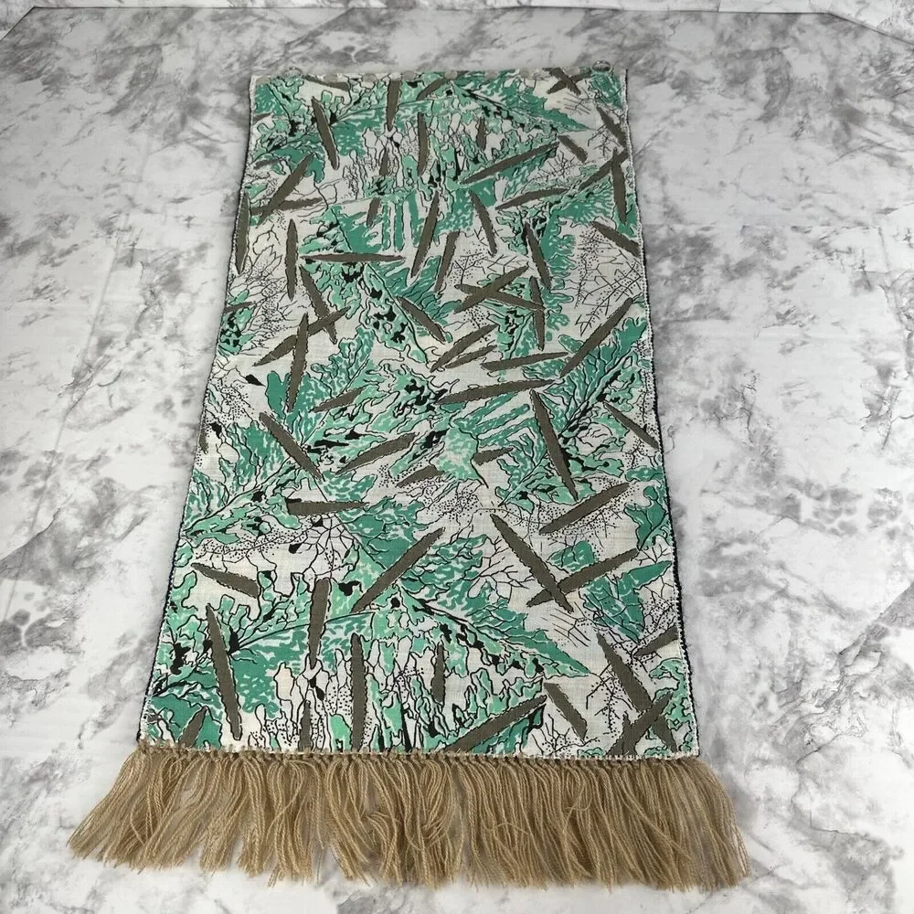 Vintage Handmade Knit Wall Hanging Tapestry Fringe Trim 20